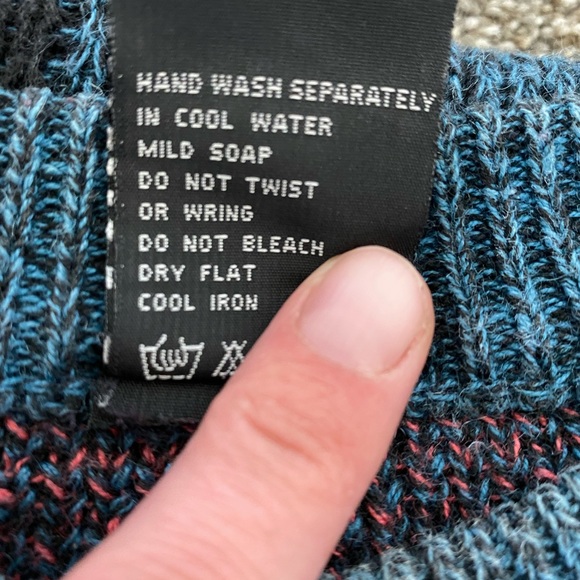 80s moody print large vintage knit sweater - Picture 7 of 10